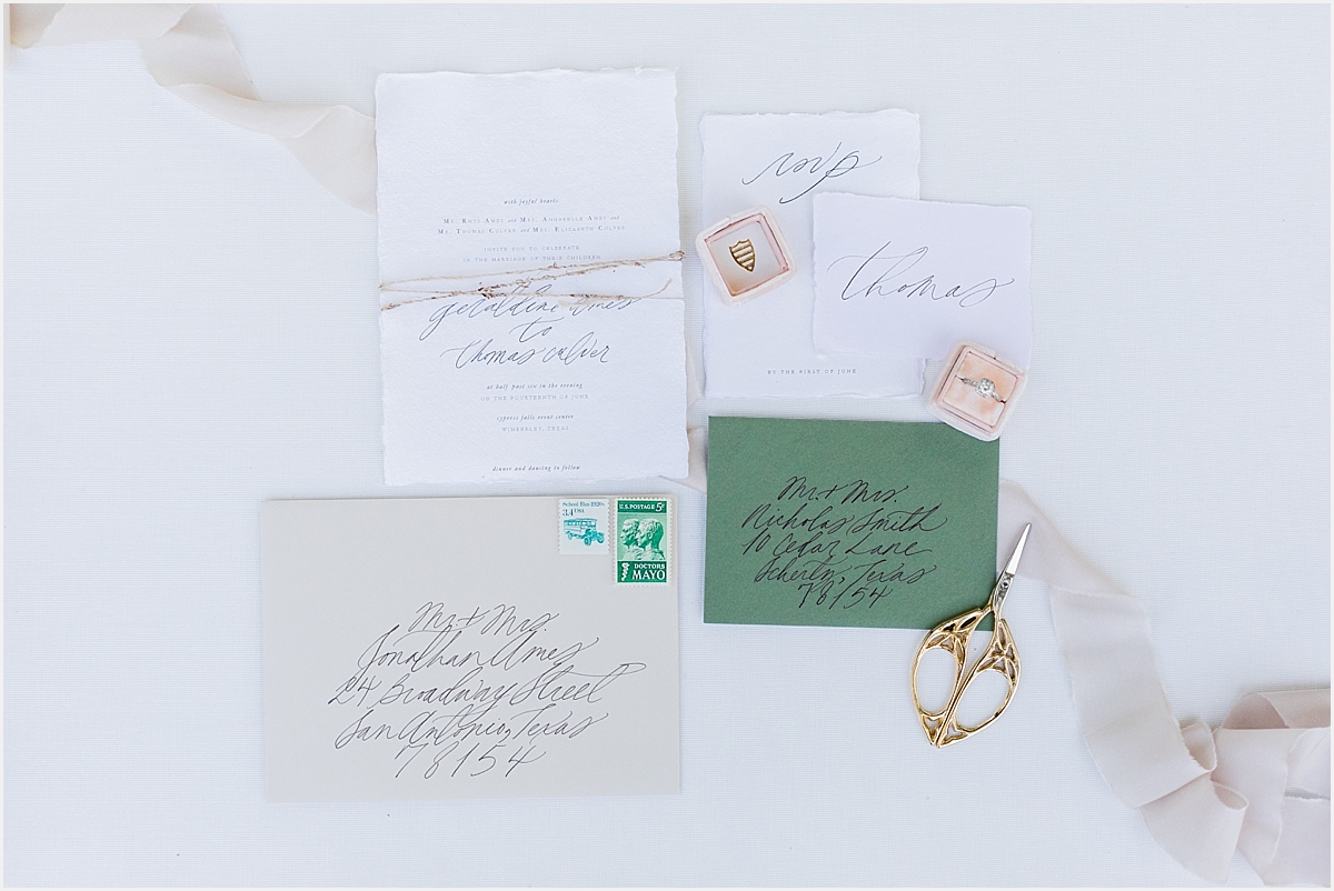Invitation Suite Wedding Details Flat Lay Styled Shoot