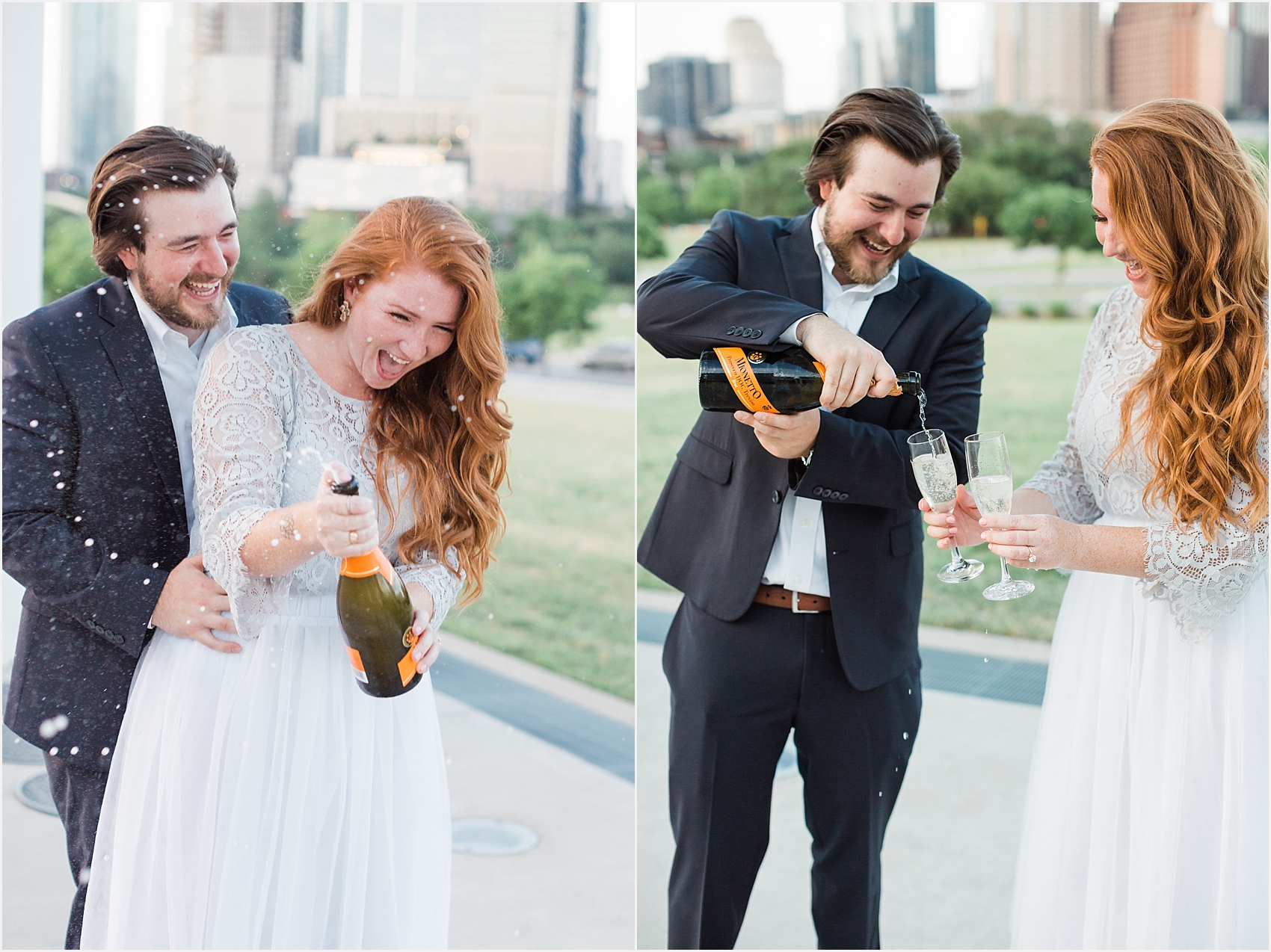 Paige Vaughn Photo Anniversary ATX Engagement Session Surprise Proposal Story HMP Story of Us Long Center Champagne Pop