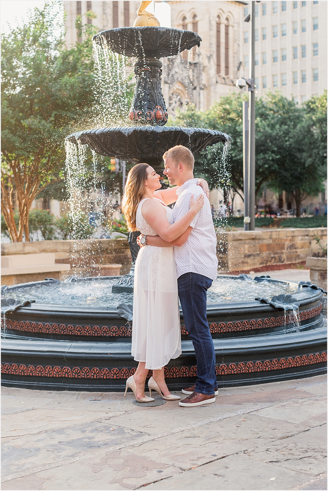 Austin San Antonio Wedding Photographer Light and Airy Elegant Engagement Session River Walk