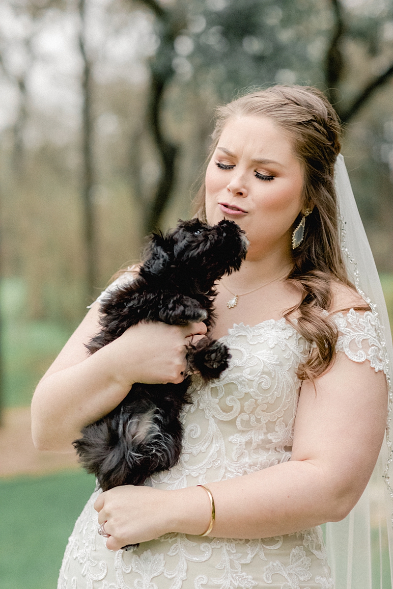 Meg's Texas Hill Country Bridal Session was what dreams are made of! Spoiler: the cutest little puppy made an apperance and almost stole the show!