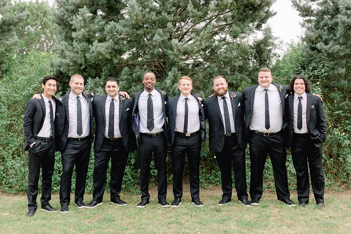 Classic groomsmen in Indochino! An elegant Springtime Antebellum Oaks wedding in Austin, Texas is what dreams are made of! Navy and blush accents, cookie cakes, and more!