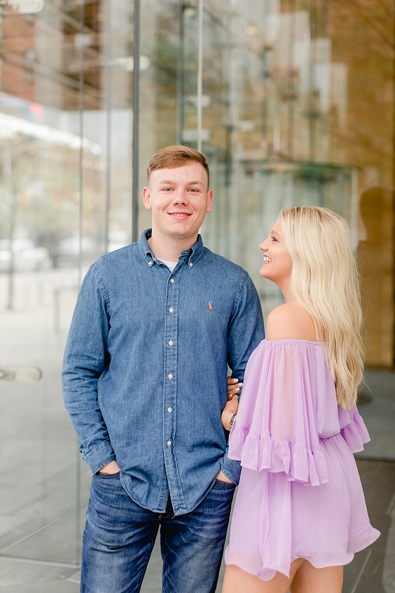 This downtown ATX engagement session has a total city feel! We headed to a cute coffee shop & walked across the Congress bridge to get that Austin skyline!