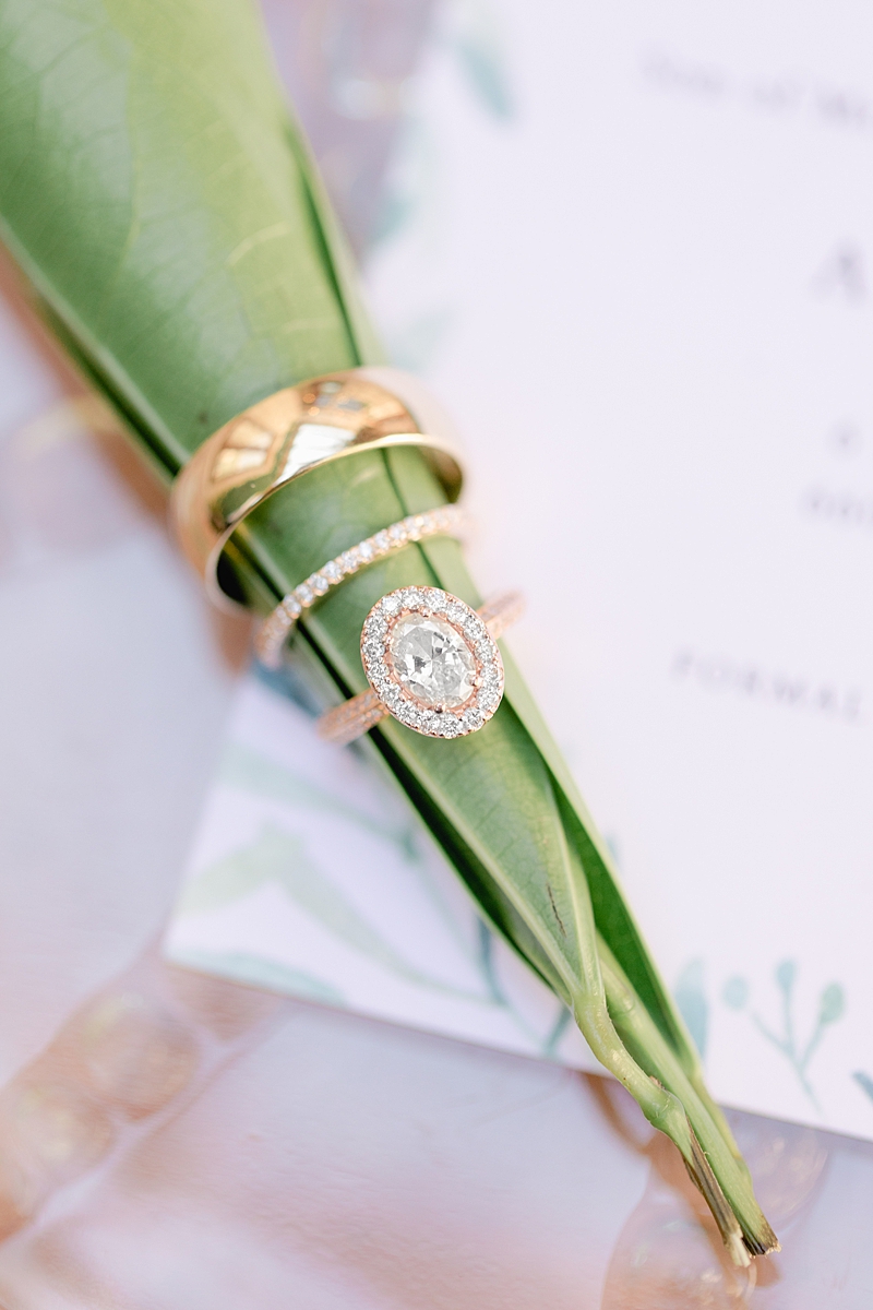 Oval halo engagement ring, details on a tiled floor, Austin Texas wedding photographer. Click through to see all the beautiful details from this wedding!