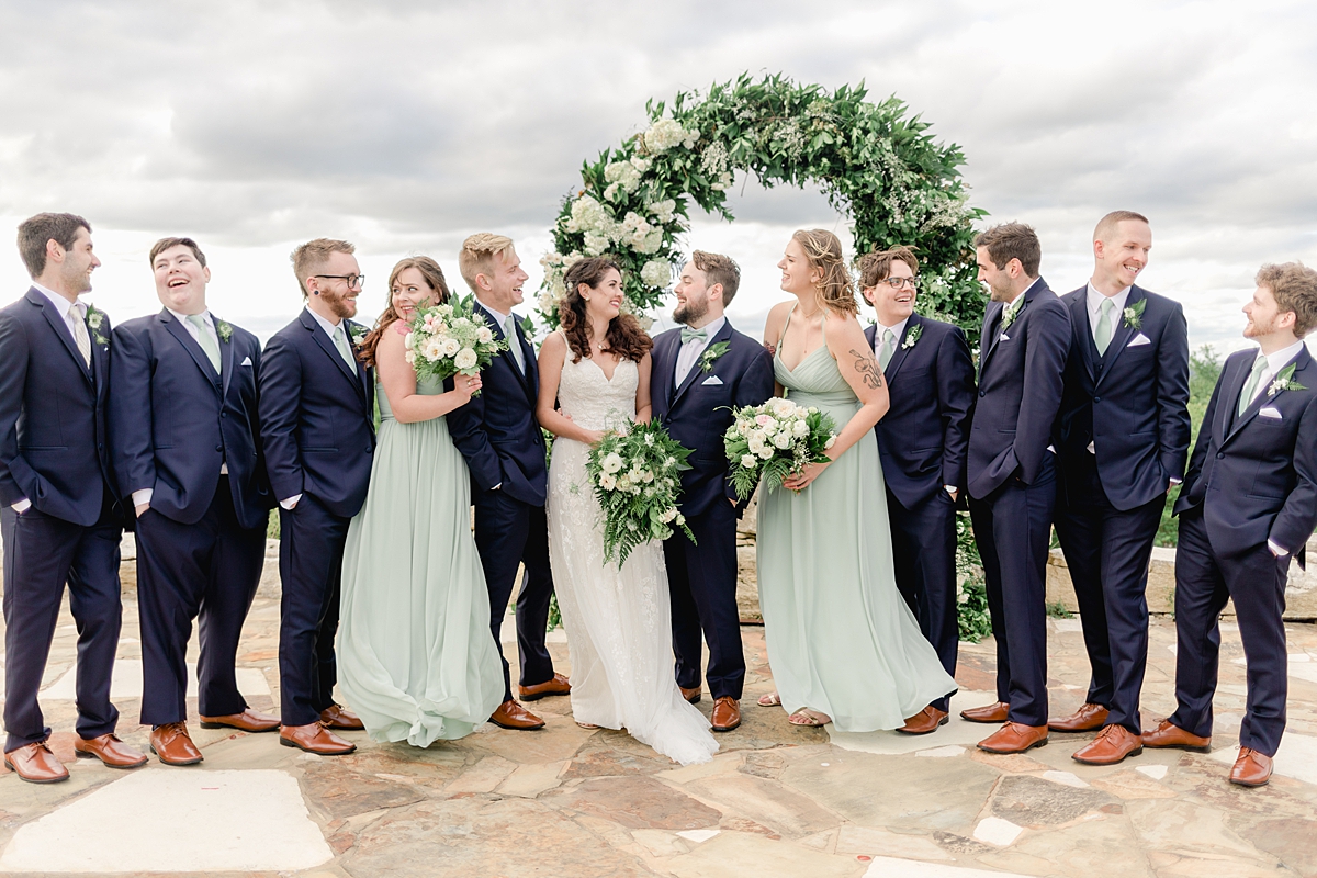 Groomsmen, bridesmaids & bridesmen all at Rancho Mirando, Austin Texas wedding photographer. Click through to see all the beautiful details from this wedding!