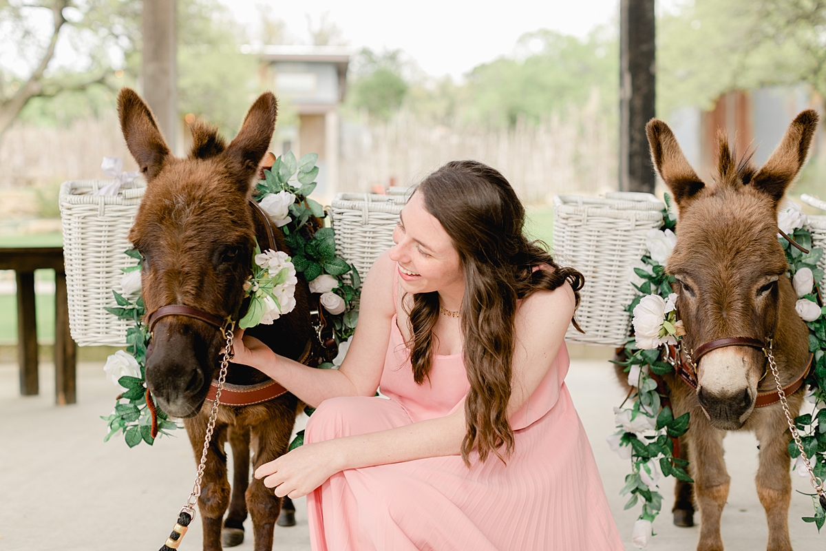 EARS WITH BEERS - these donkeys/burros if you will served beer during cocktail hour! So many handpicked, thoughtful details here in and around this wedding in the Texas Hill Country, near Austin. Click through to see the most perfect wedding day!