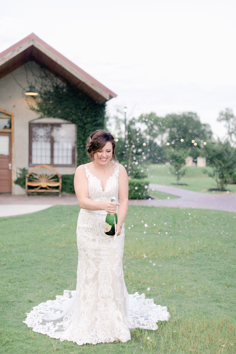 Her bouquet and her champagne. What else does a bride need? I could go on and on about how beautiful this Olde Dobbin Station bridal session is. How perfect the weather was, how wonderful all the details, and that bouquet...! But really this bridal session was so special to me because of the bride. Click through to read her story and see this beautiful session!