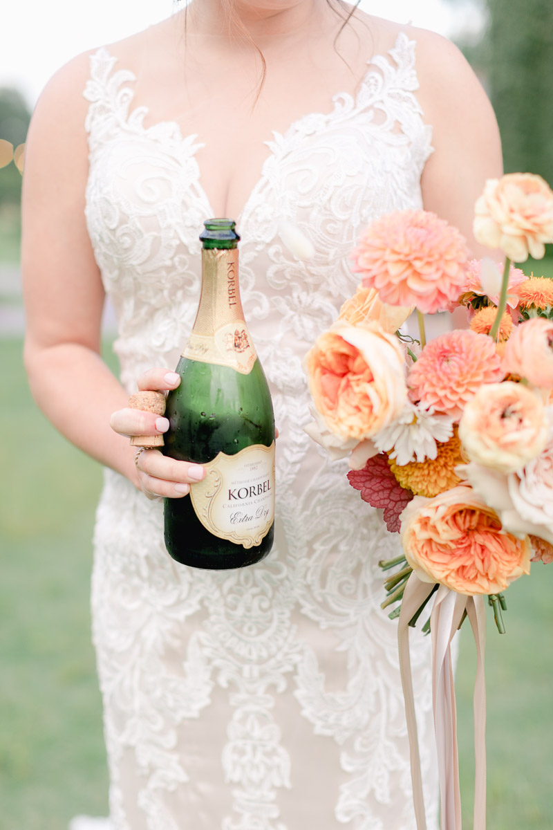 Her bouquet and her champagne. What else does a bride need? I could go on and on about how beautiful this Olde Dobbin Station bridal session is. How perfect the weather was, how wonderful all the details, and that bouquet...! But really this bridal session was so special to me because of the bride. Click through to read her story and see this beautiful session!