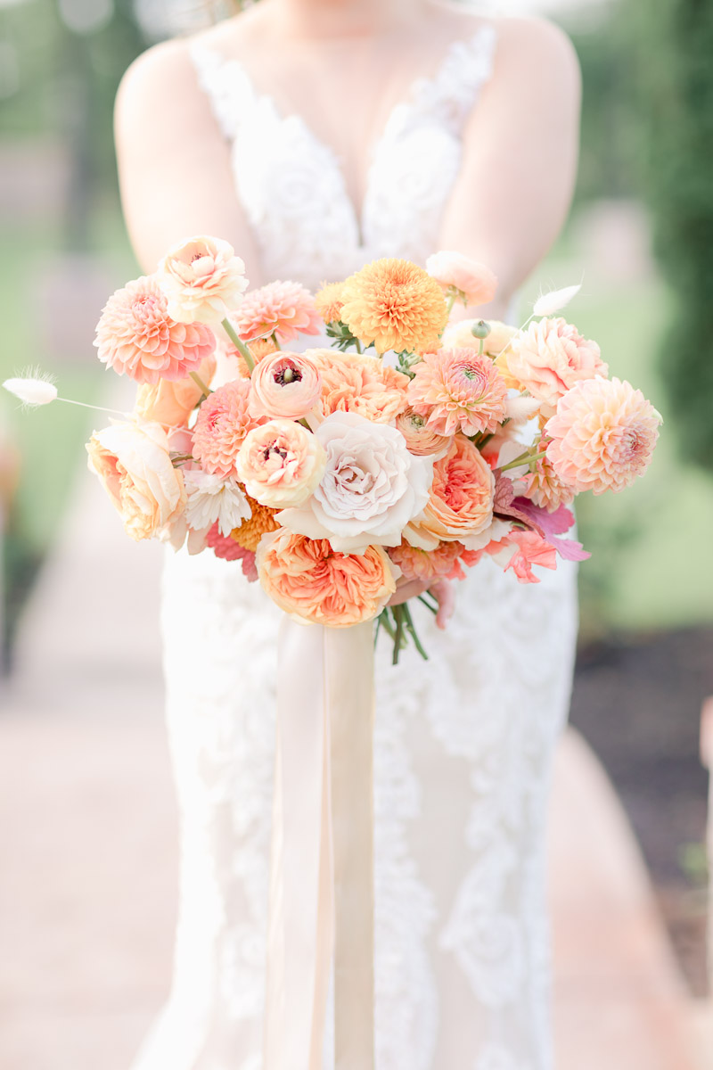 That beautiful coral bouquet though! I could go on and on about how beautiful this Olde Dobbin Station bridal session is. How perfect the weather was, how wonderful all the details, and that bouquet...! But really this bridal session was so special to me because of the bride. Click through to read her story and see this beautiful session!