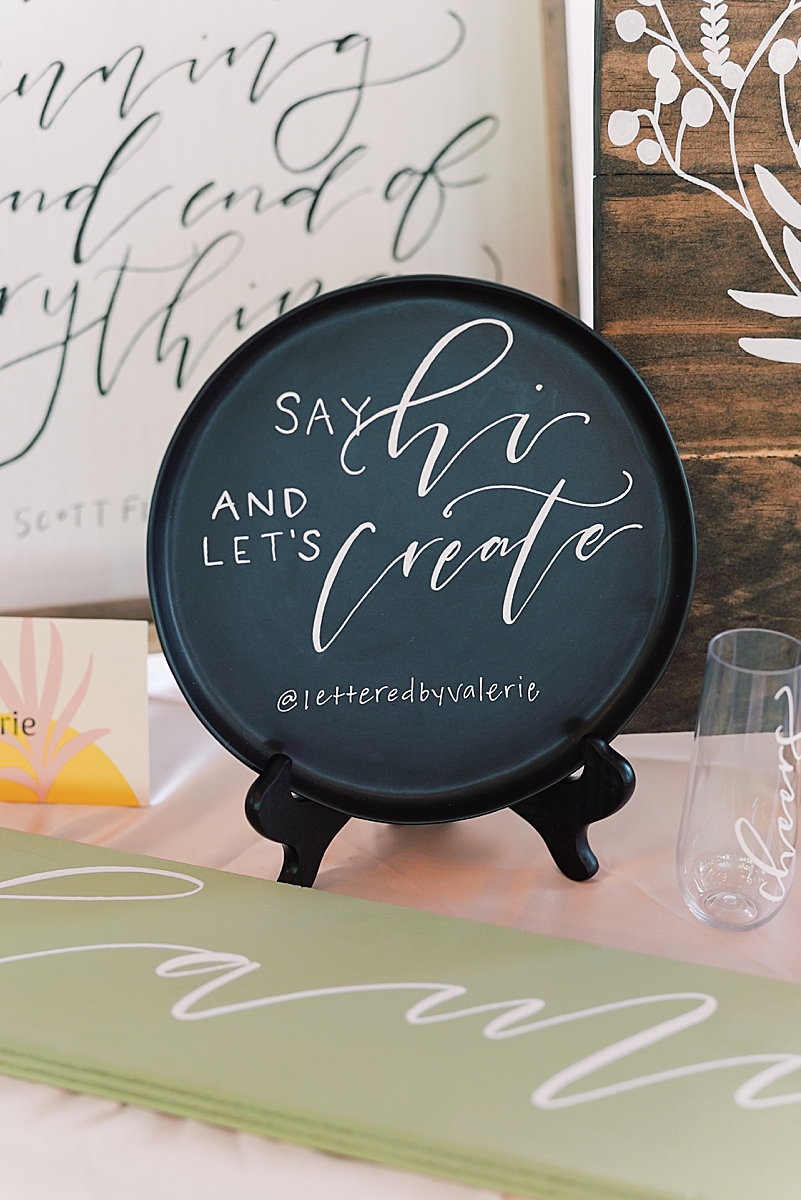 Lettered by Valerie's hand written calligraphy ! Check out photos from the Springdale Station summer open house! It was such a fun time with some awesome vendors! All photos by Holly Marie Photography. 