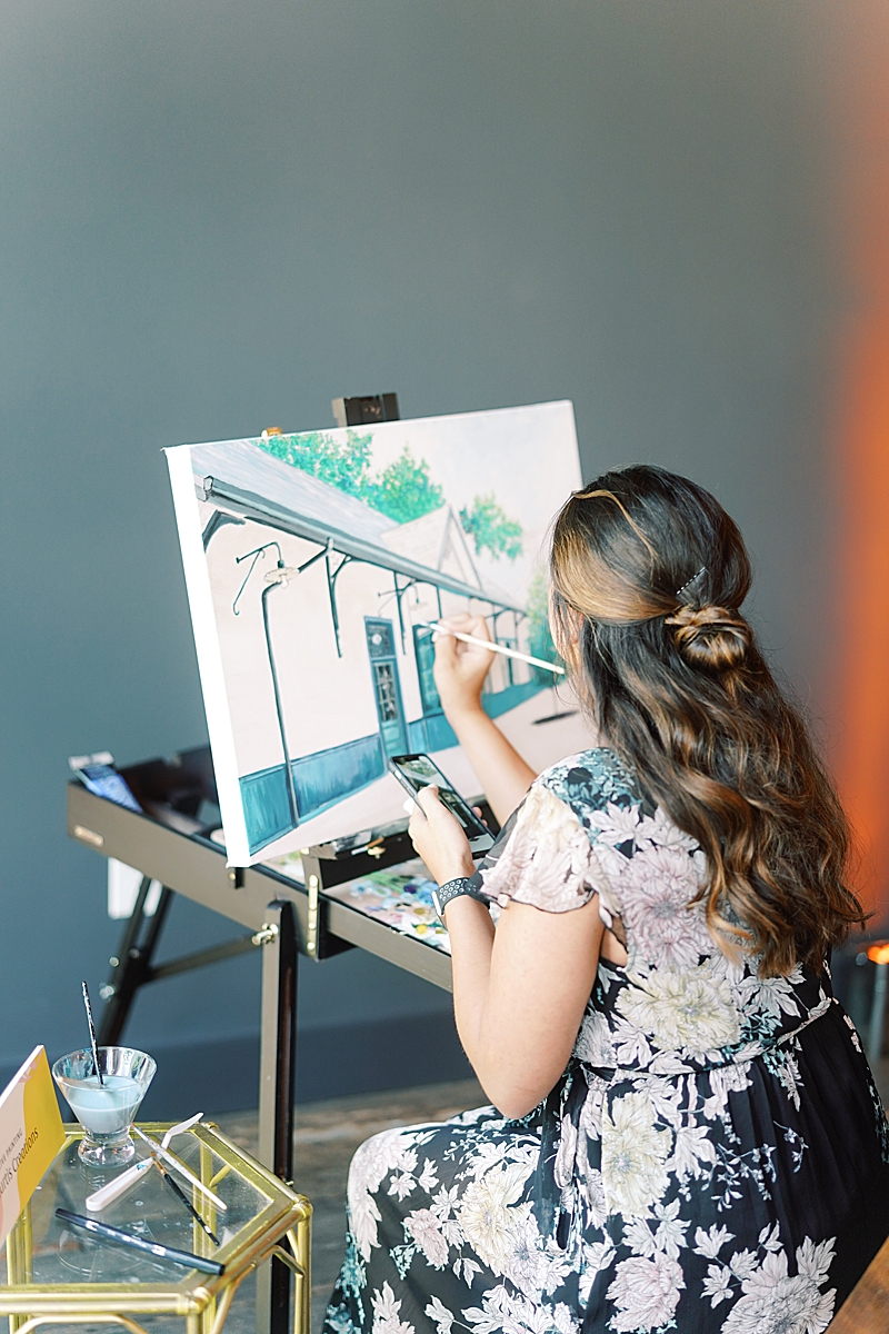A. Curtis Creations was live painting! Avery is so sweet and talented! Check out photos from the Springdale Station summer open house! It was such a fun time with some awesome vendors! All photos by Holly Marie Photography. 