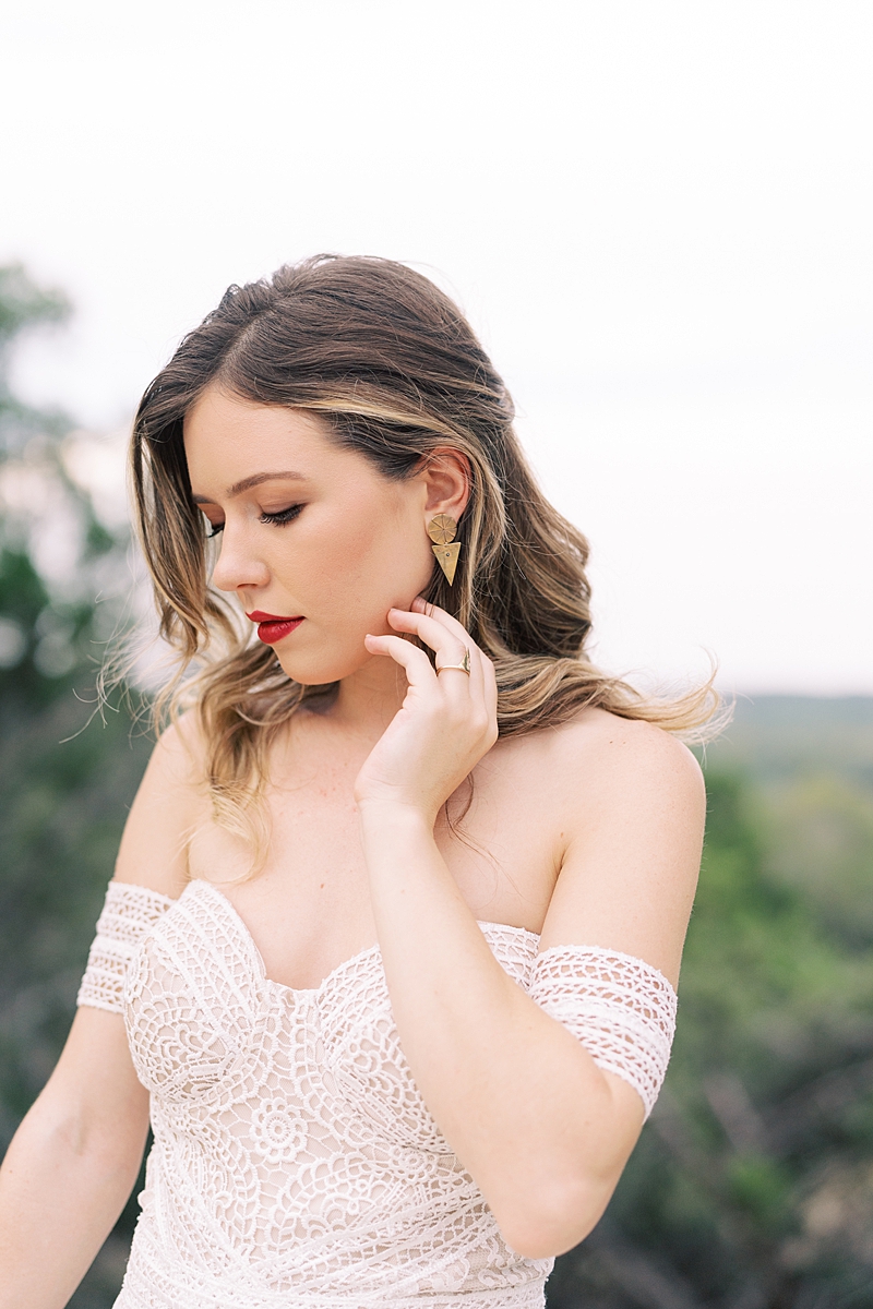 Jewelry by On a Limb Creative: Fall wedding inspiration for the Texas Hill Country, with a fall color pallet too. Lucky Arrow Retreat is the coolest venue in Dripping Springs, TX!