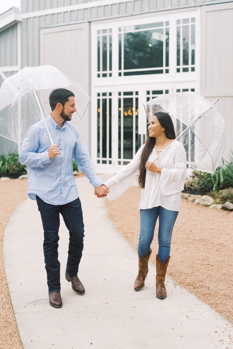 This rainy day engagement session at The Addison Grove in Austin Texas is so gorgeous! It's never a bad idea to have your session at your wedding venue!!