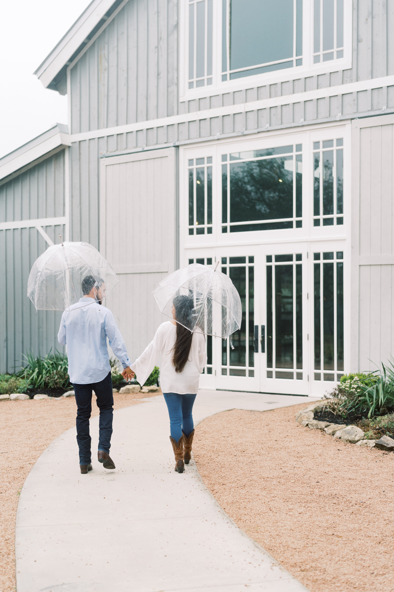 This rainy day engagement session at The Addison Grove in Austin Texas is so gorgeous! It's never a bad idea to have your session at your wedding venue!!