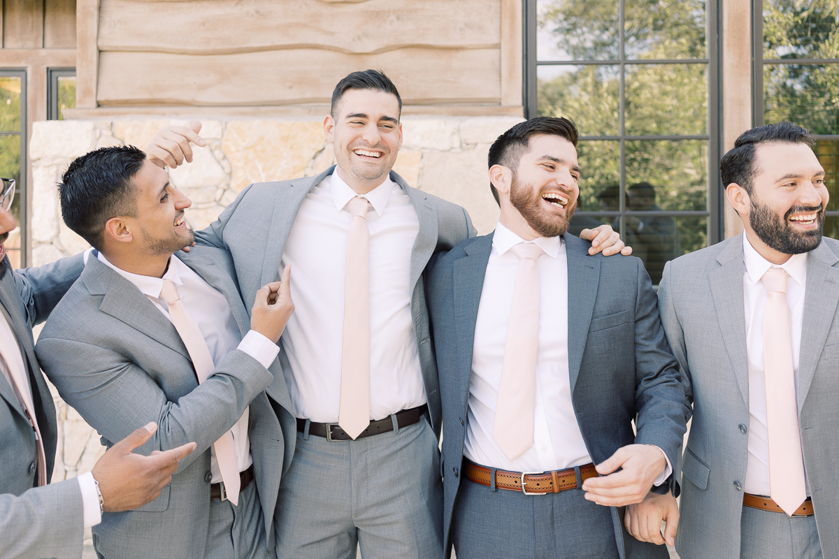 This blush and eucalyptus wedding at Camp Lucy is defined by two things: SO MANY Office references for the die hard fans, and the cutest couple in town!