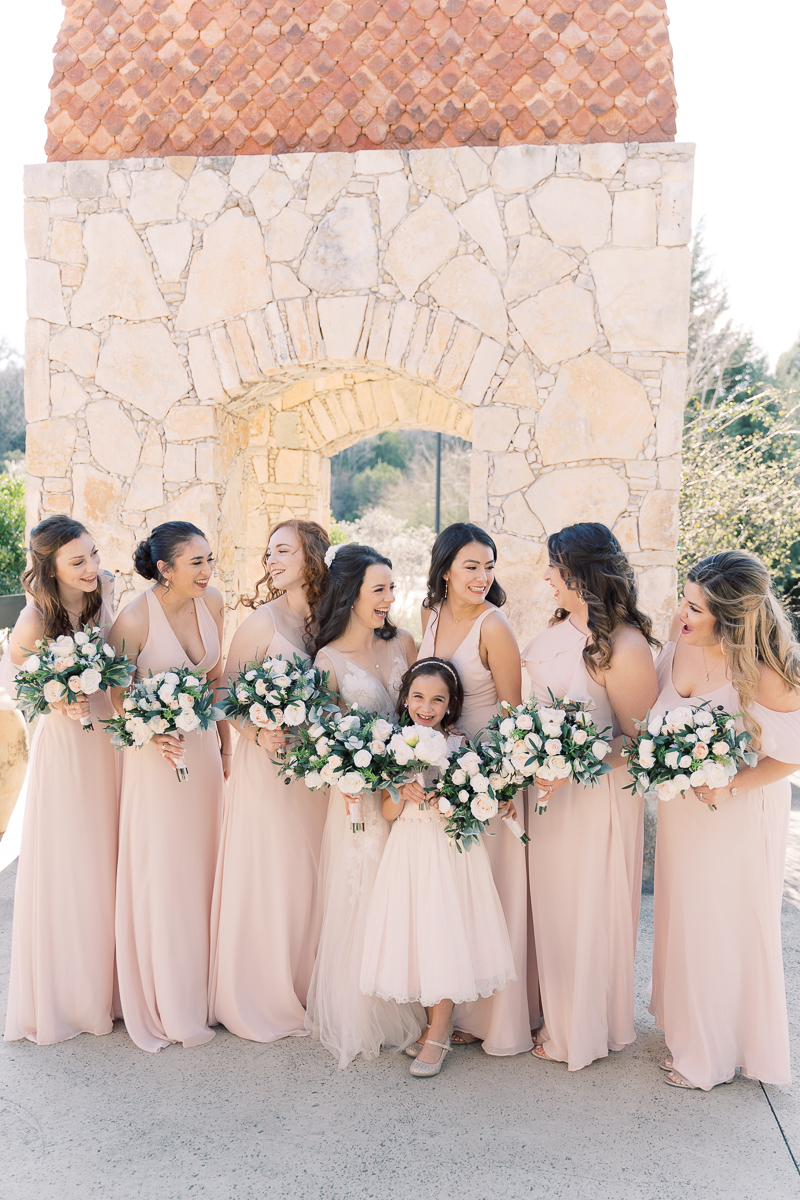 This blush and eucalyptus wedding at Camp Lucy is defined by two things: SO MANY Office references for the die hard fans, and the cutest couple in town!