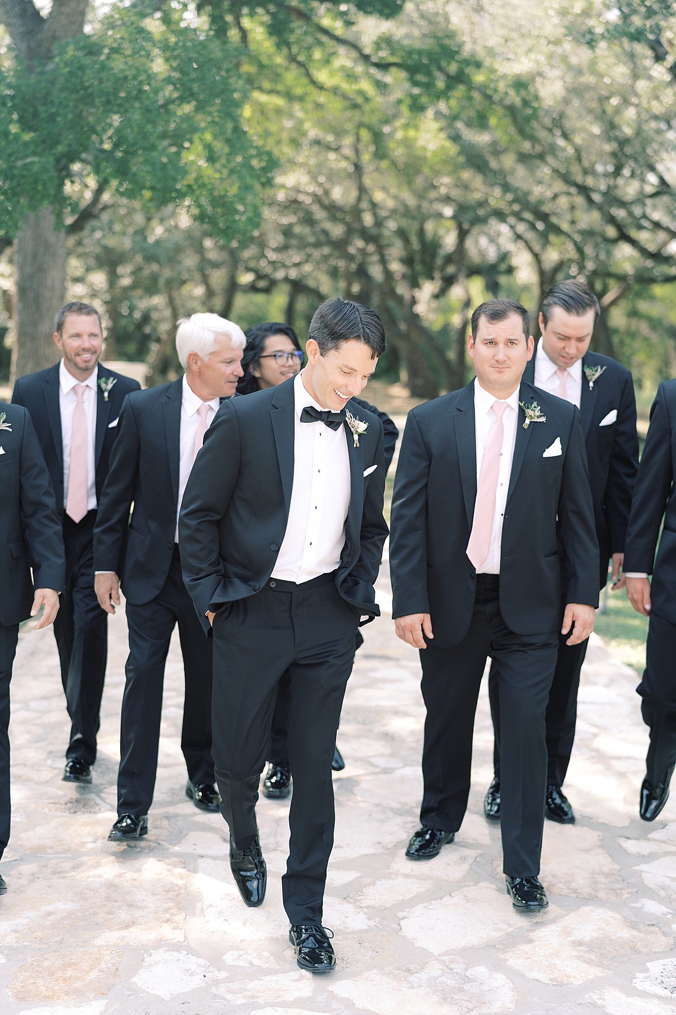 This wedding day at The Addison Grove was perfect in every way! The ceremony was set up in front of the pond under the gorgeous tall trees. Click through to see this gorgeous wedding, and some of the sweetest romantic bride and groom portraits you've ever seen! #theaddisongrove #drippingspringswedding