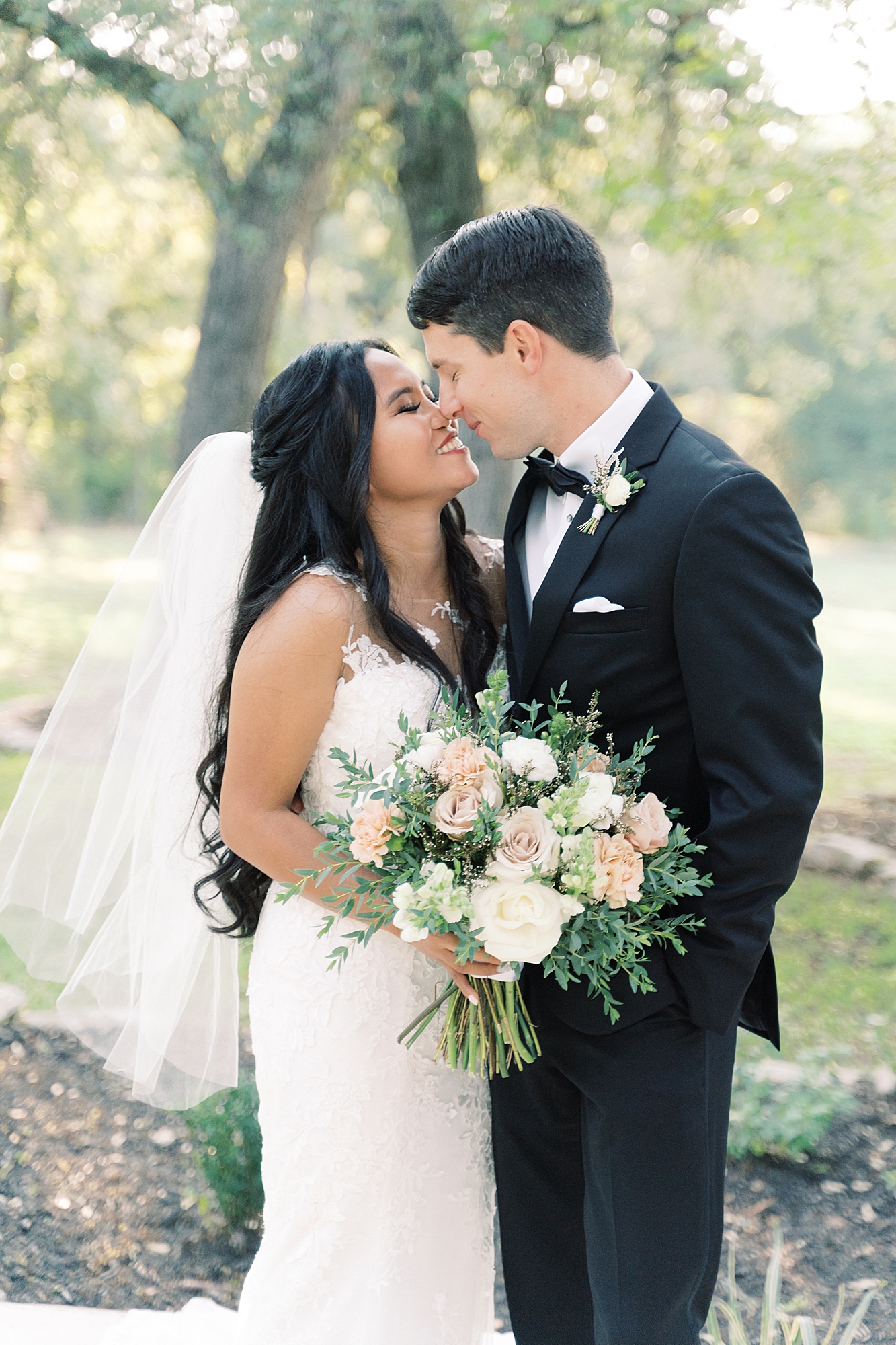 This wedding day at The Addison Grove was perfect in every way! The ceremony was set up in front of the pond under the gorgeous tall trees. Click through to see this gorgeous wedding, and some of the sweetest romantic bride and groom portraits you've ever seen! #theaddisongrove #drippingspringswedding