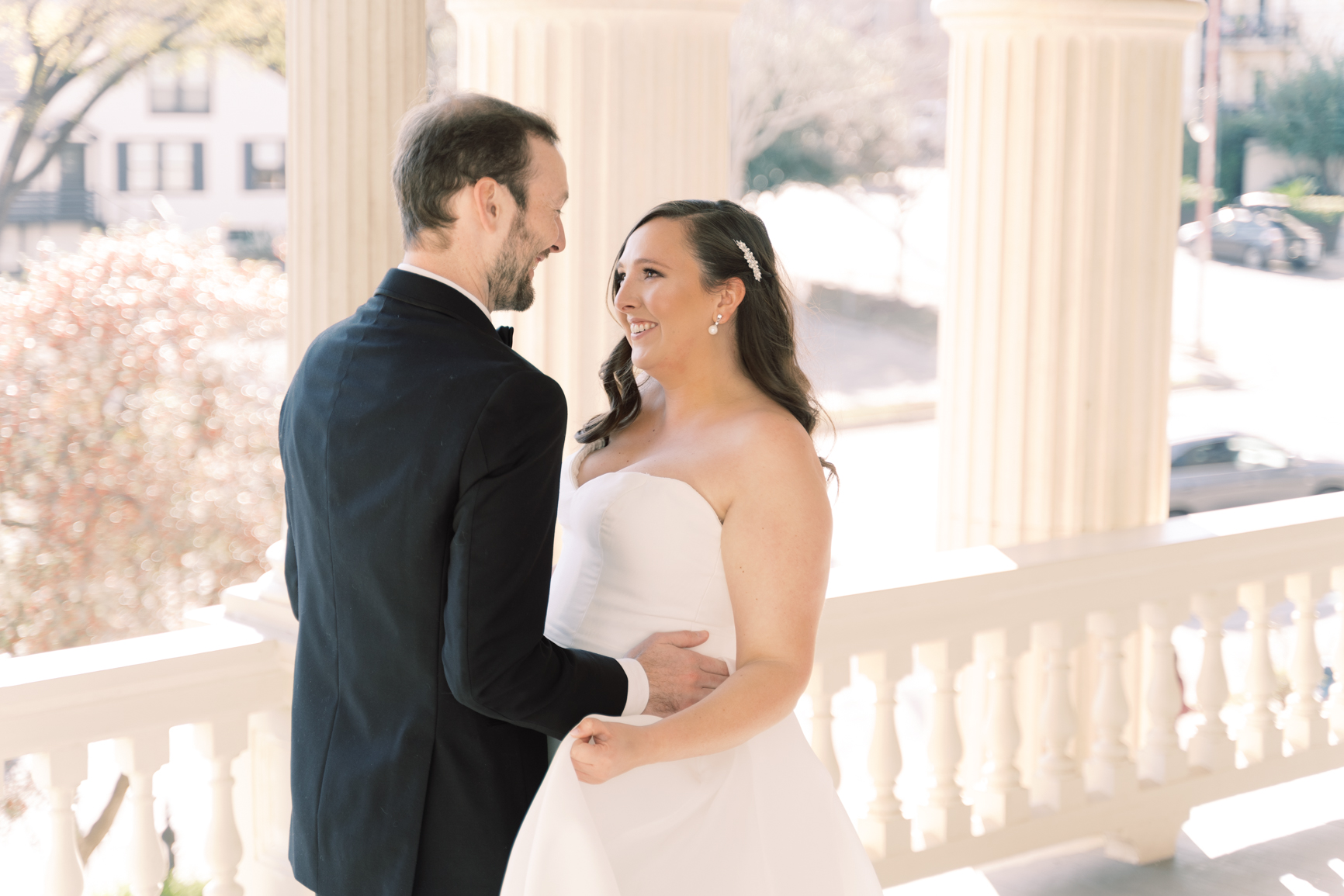 Gorgeous December wedding at Hotel Ella in downtown Austin, TX! Katelyn and Sean brought their dog Huck along as their best pup, had champagne served from a trailer they built themselves! 