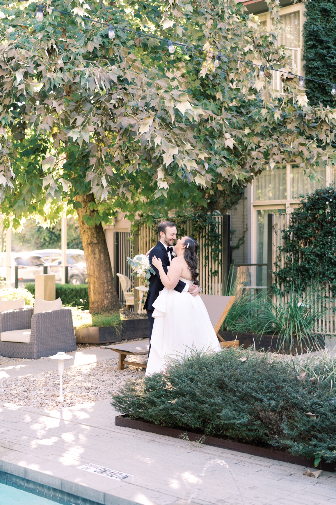 Gorgeous December wedding at Hotel Ella in downtown Austin, TX! Katelyn and Sean brought their dog Huck along as their best pup, had champagne served from a trailer they built themselves! 