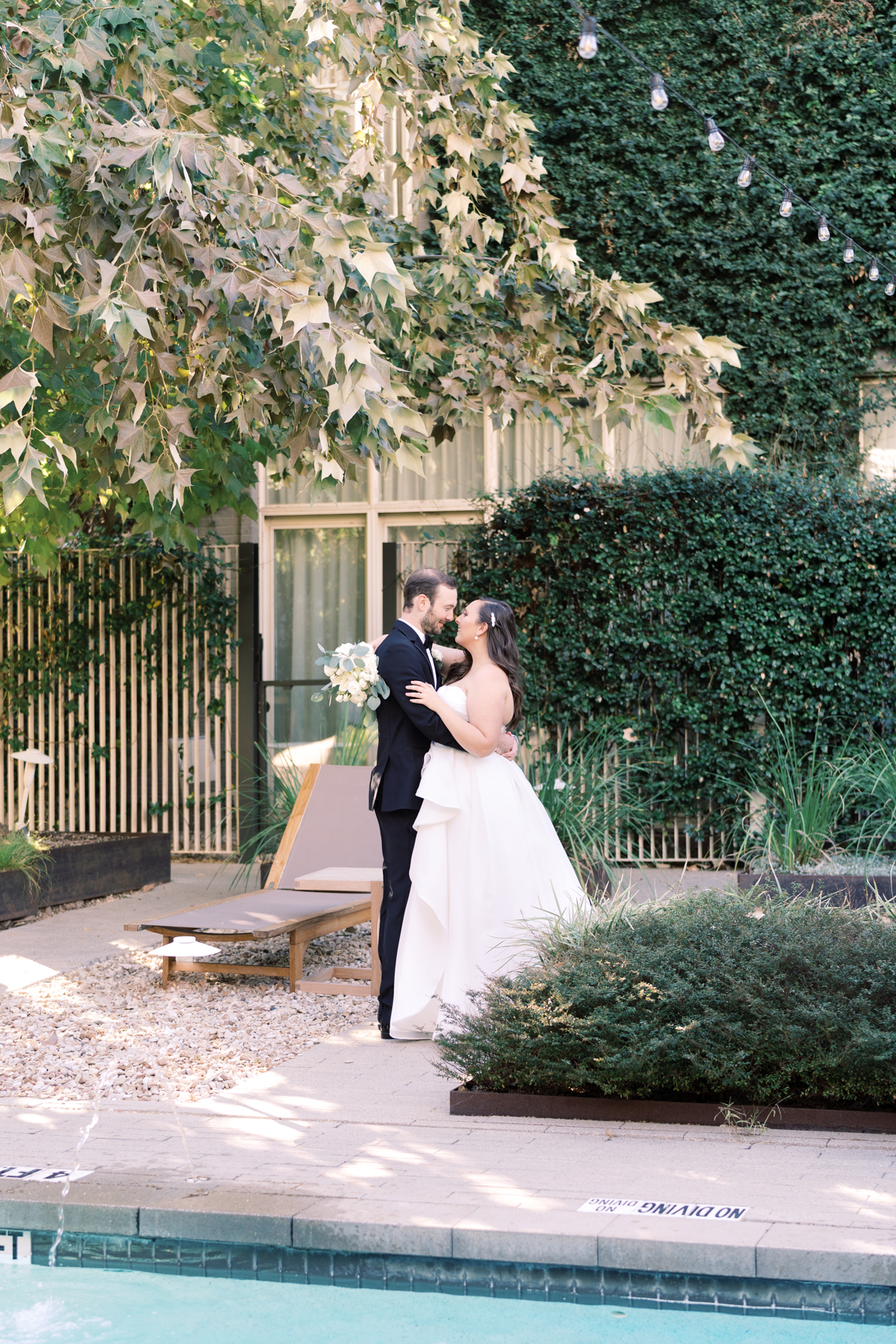 Gorgeous December wedding at Hotel Ella in downtown Austin, TX! Katelyn and Sean brought their dog Huck along as their best pup, had champagne served from a trailer they built themselves! 