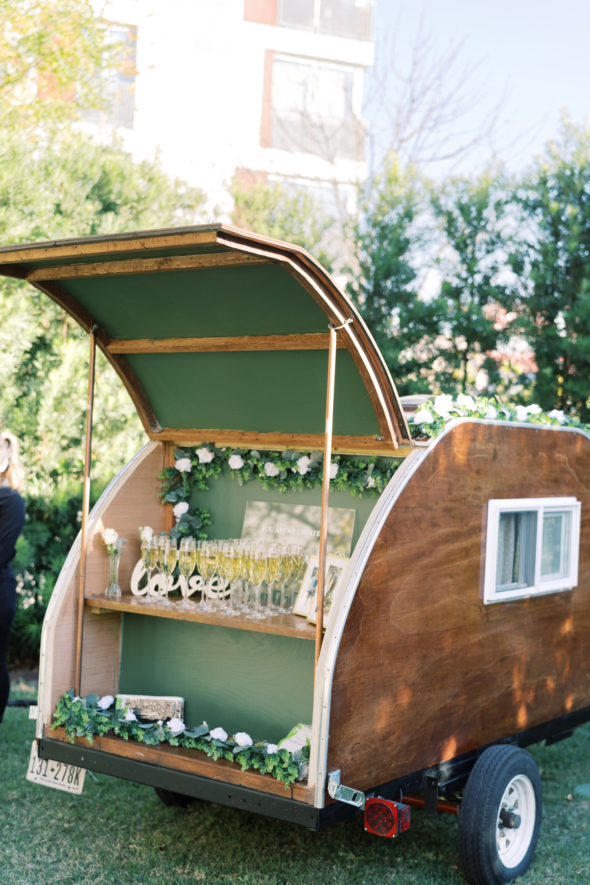 Gorgeous December wedding at Hotel Ella in downtown Austin, TX! Katelyn and Sean brought their dog Huck along as their best pup, had champagne served from a trailer they built themselves! 