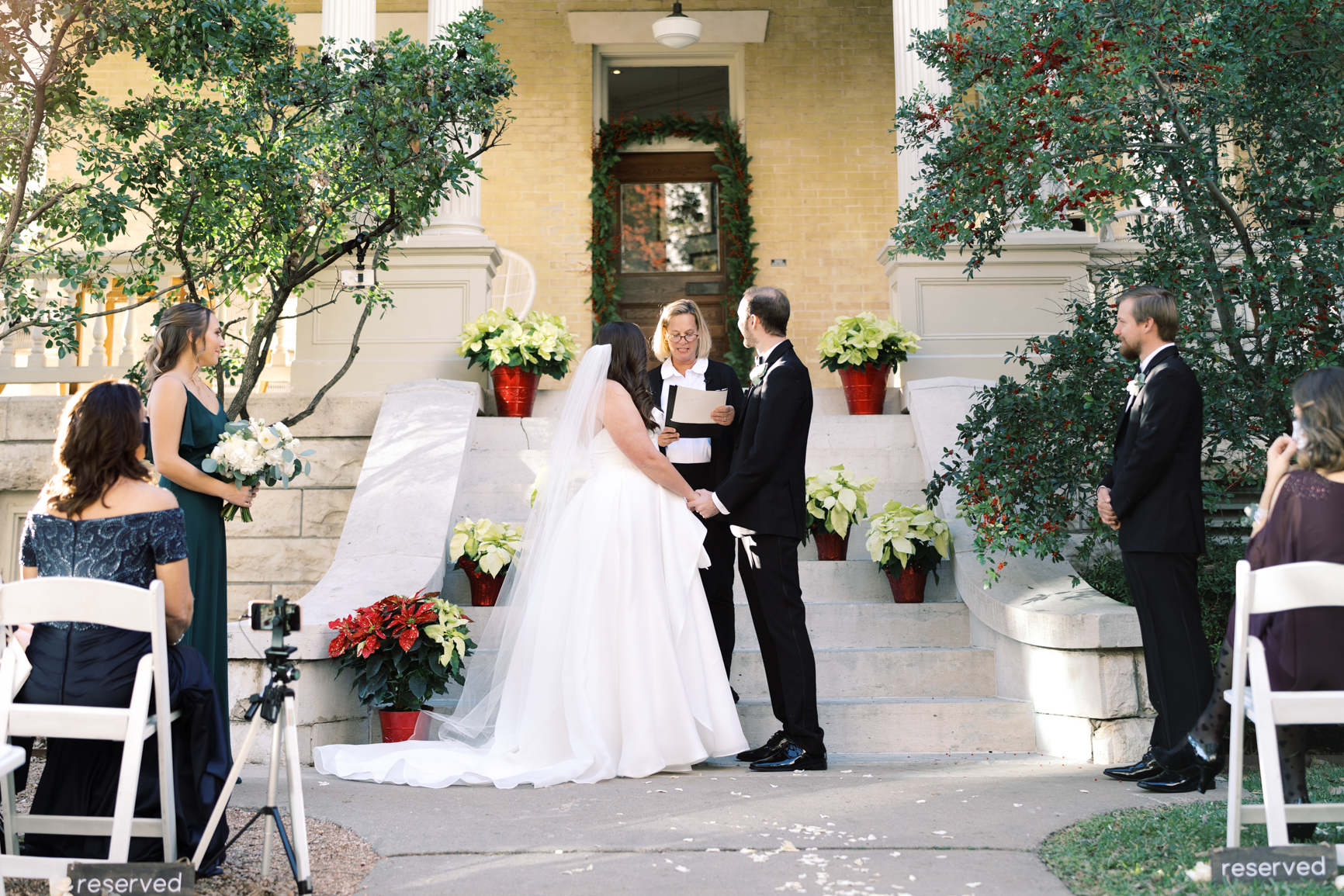 Gorgeous December wedding at Hotel Ella in downtown Austin, TX! Katelyn and Sean brought their dog Huck along as their best pup, had champagne served from a trailer they built themselves! 