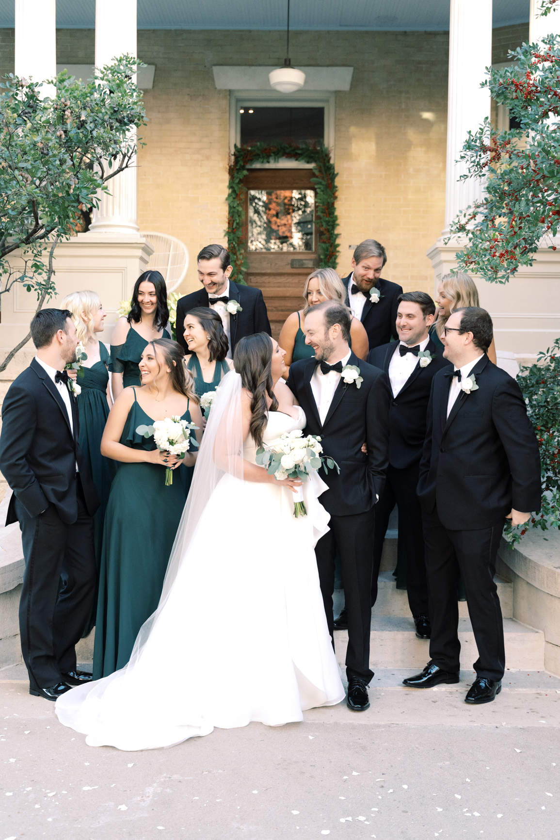 Gorgeous December wedding at Hotel Ella in downtown Austin, TX! Katelyn and Sean brought their dog Huck along as their best pup, had champagne served from a trailer they built themselves! 