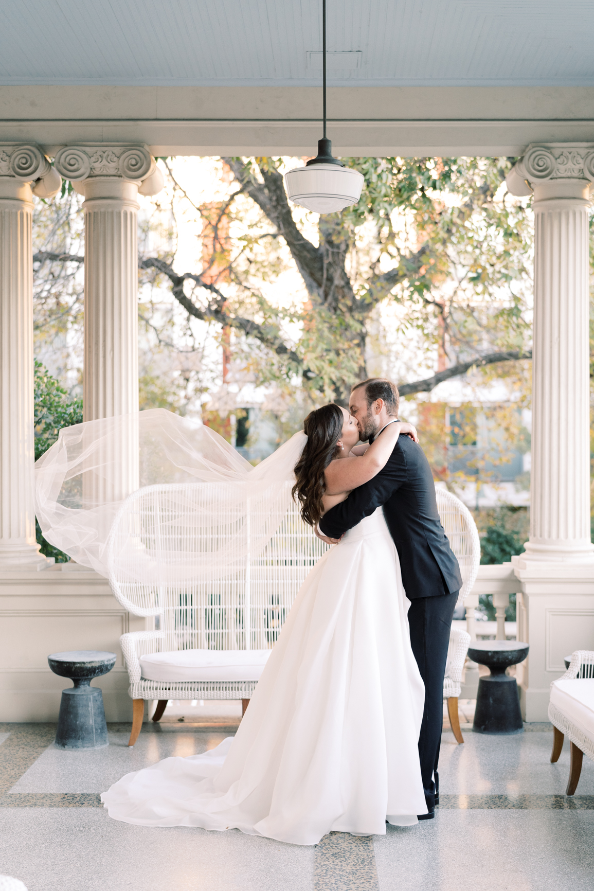 Gorgeous December wedding at Hotel Ella in downtown Austin, TX! Katelyn and Sean brought their dog Huck along as their best pup, had champagne served from a trailer they built themselves! 