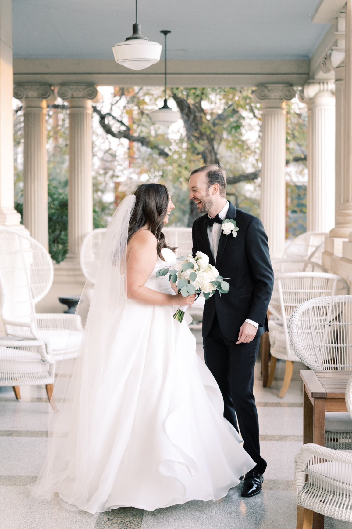 Gorgeous December wedding at Hotel Ella in downtown Austin, TX! Katelyn and Sean brought their dog Huck along as their best pup, had champagne served from a trailer they built themselves! 