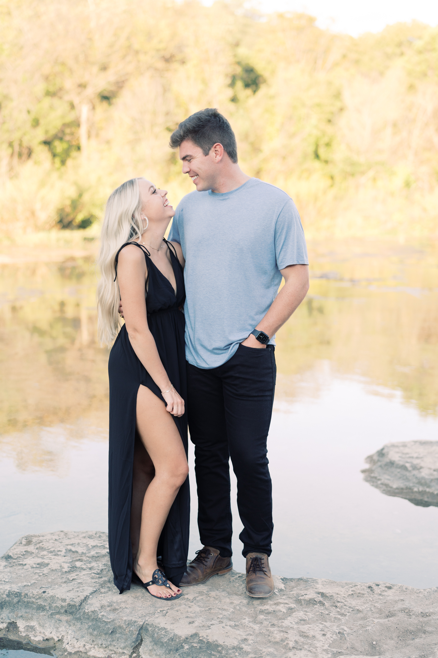 Pro tip for the very coolest (literally) Austin, Texas engagement session: get in the water!! You have to see how dreamy this session is!