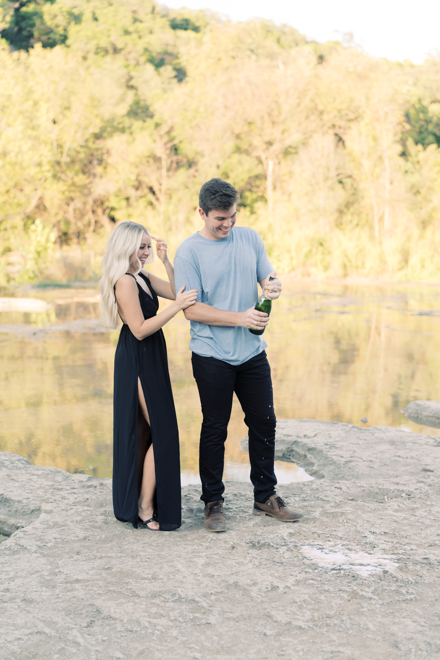 Pro tip for the very coolest (literally) Austin, Texas engagement session: get in the water!! You have to see how dreamy this session is!