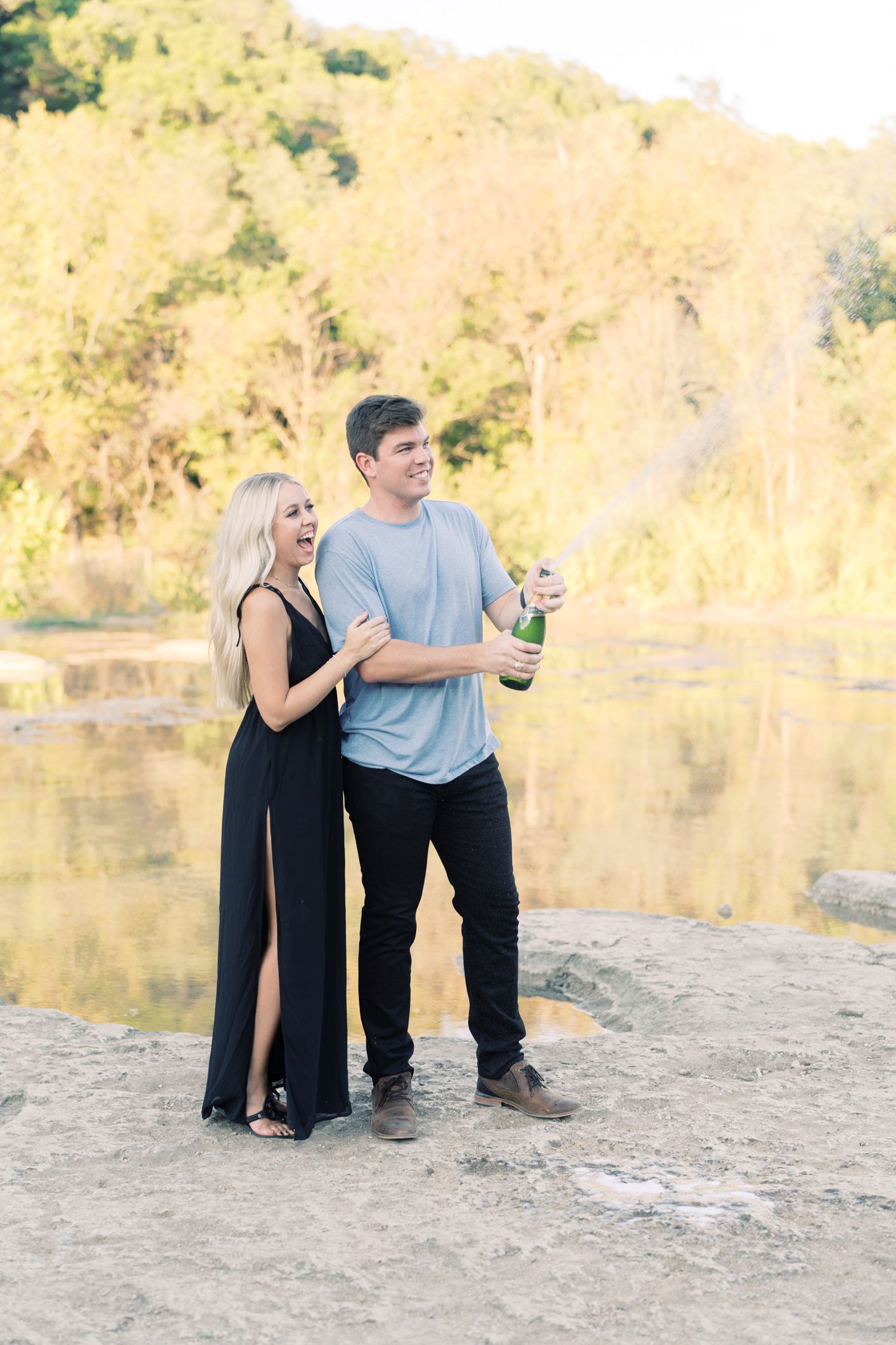 Pro tip for the very coolest (literally) Austin, Texas engagement session: get in the water!! You have to see how dreamy this session is!