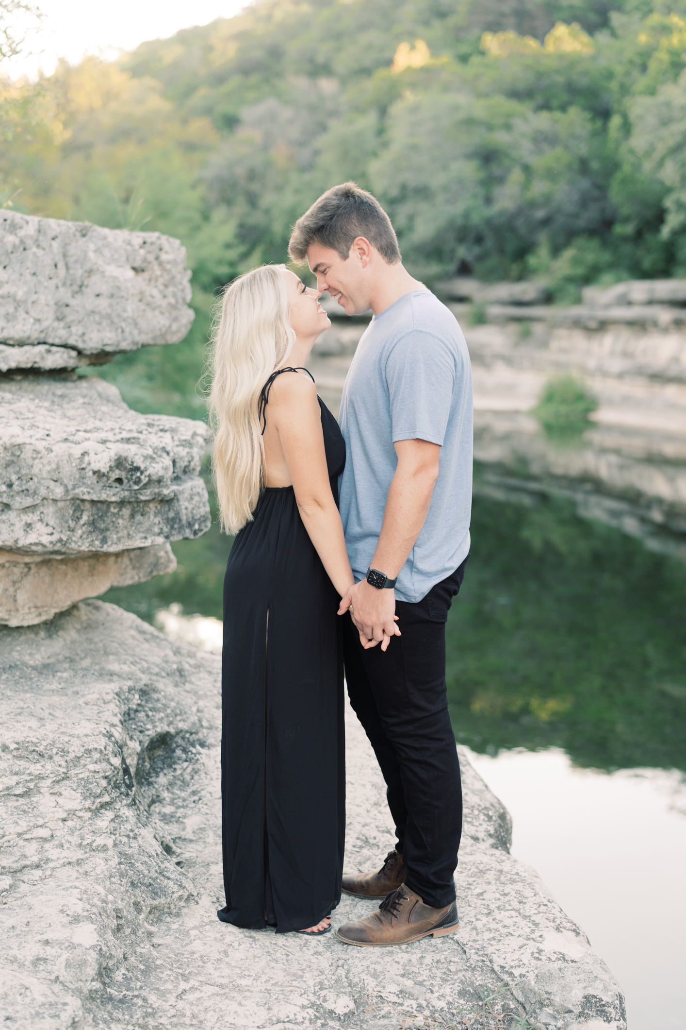 Pro tip for the very coolest (literally) Austin, Texas engagement session: get in the water!! You have to see how dreamy this session is!