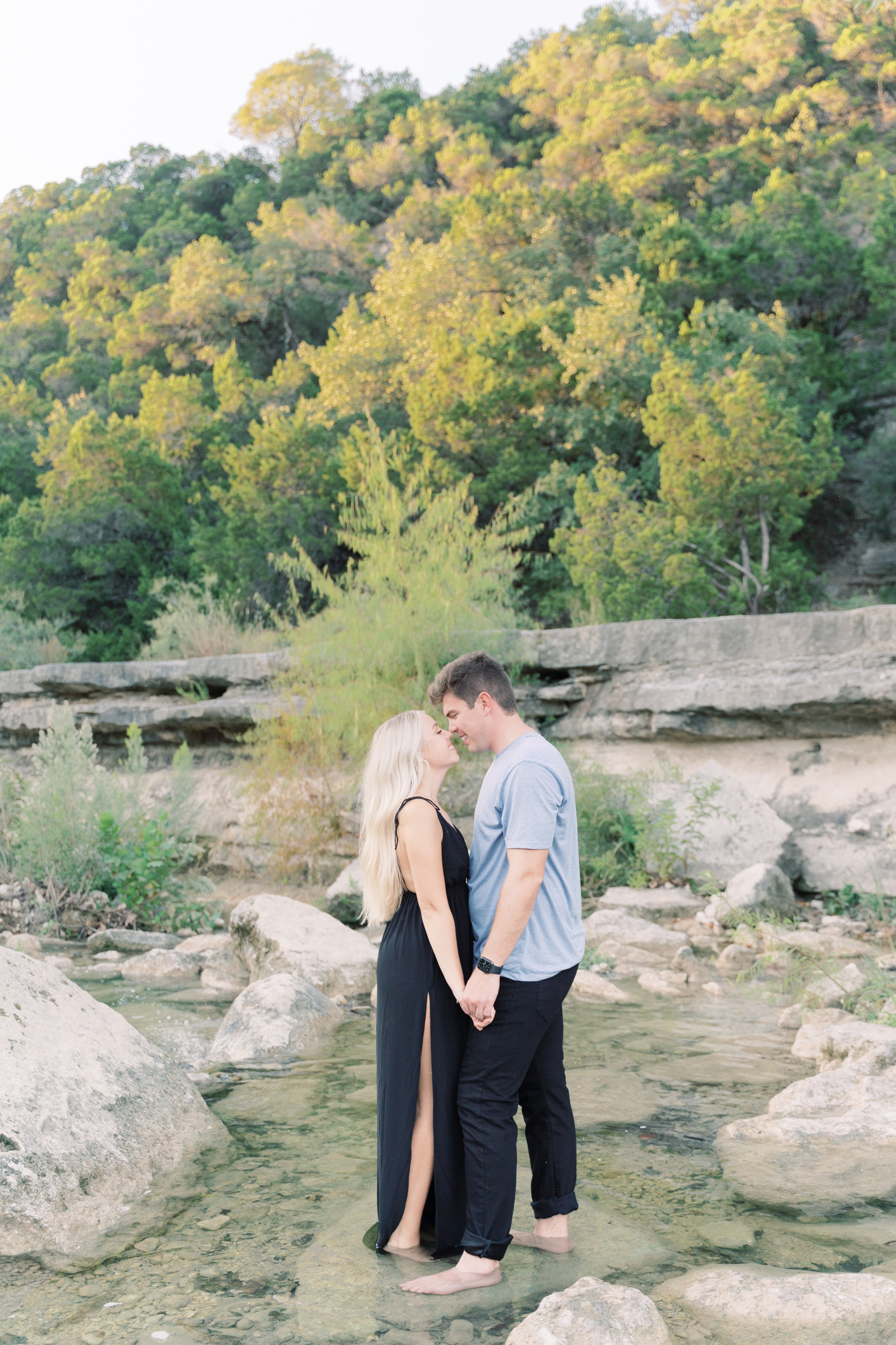 Pro tip for the very coolest (literally) Austin, Texas engagement session: get in the water!! You have to see how dreamy this session is!