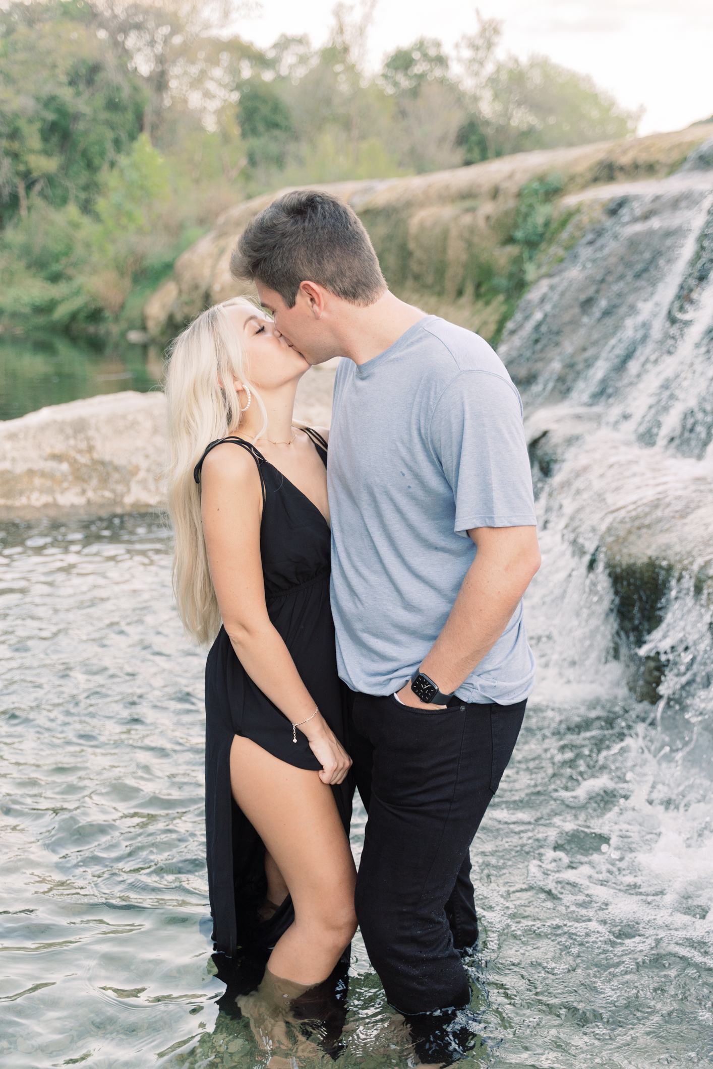 Pro tip for the very coolest (literally) Austin, Texas engagement session: get in the water!! You have to see how dreamy this session is!