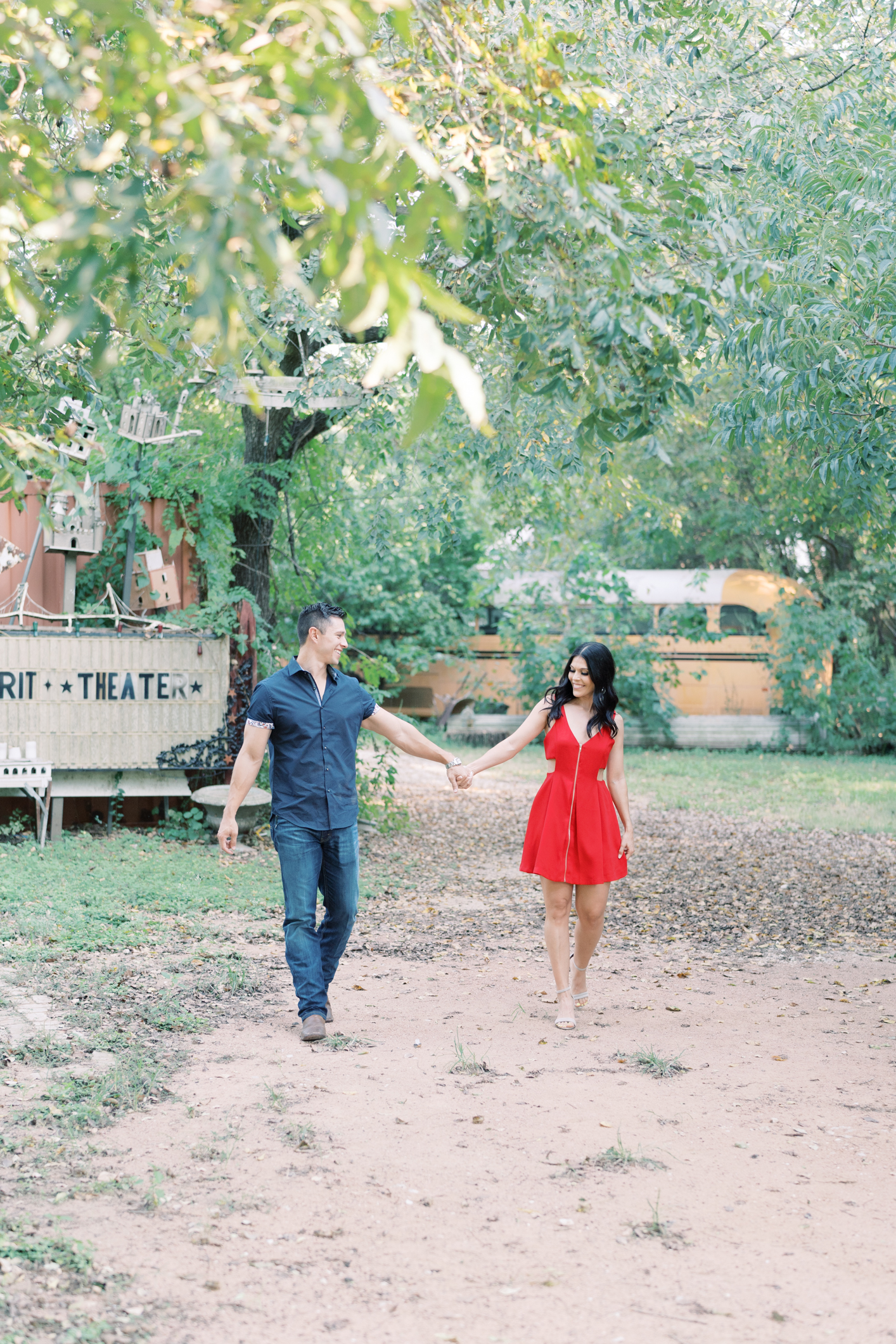 Just wait til you see all the magic when we broke out the smoke bombs! Sekrit Theater is the perfect place for a unique and cool engagement session in Austin Texas! 