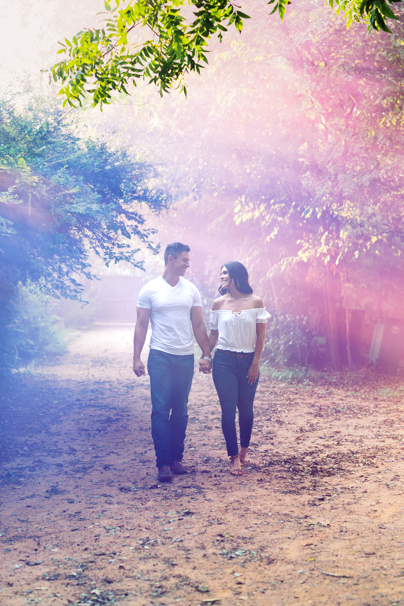 Just wait til you see all the magic when we broke out the smoke bombs! Sekrit Theater is the perfect place for a unique and cool engagement session in Austin Texas! 