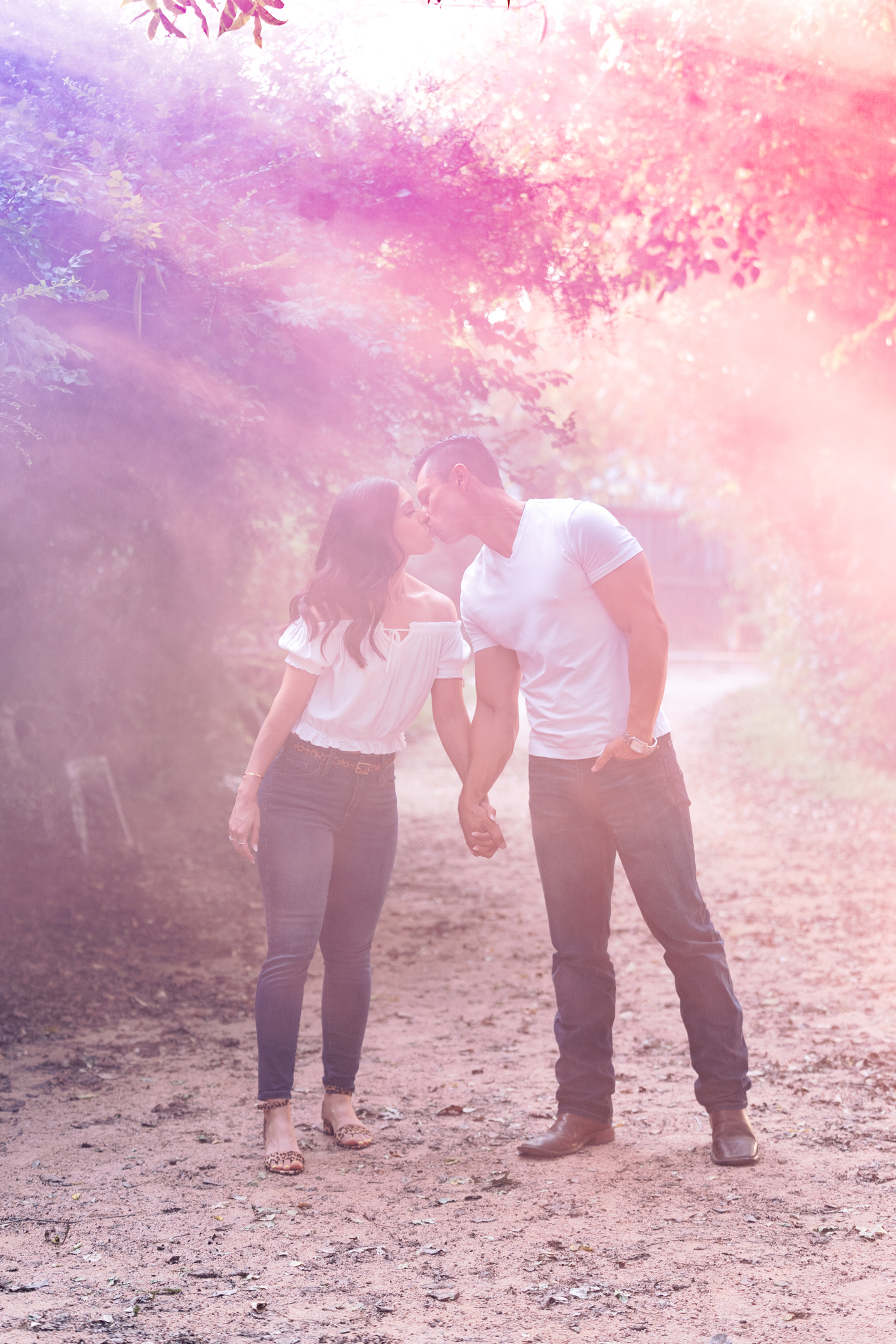 Just wait til you see all the magic when we broke out the smoke bombs! Sekrit Theater is the perfect place for a unique and cool engagement session in Austin Texas! 