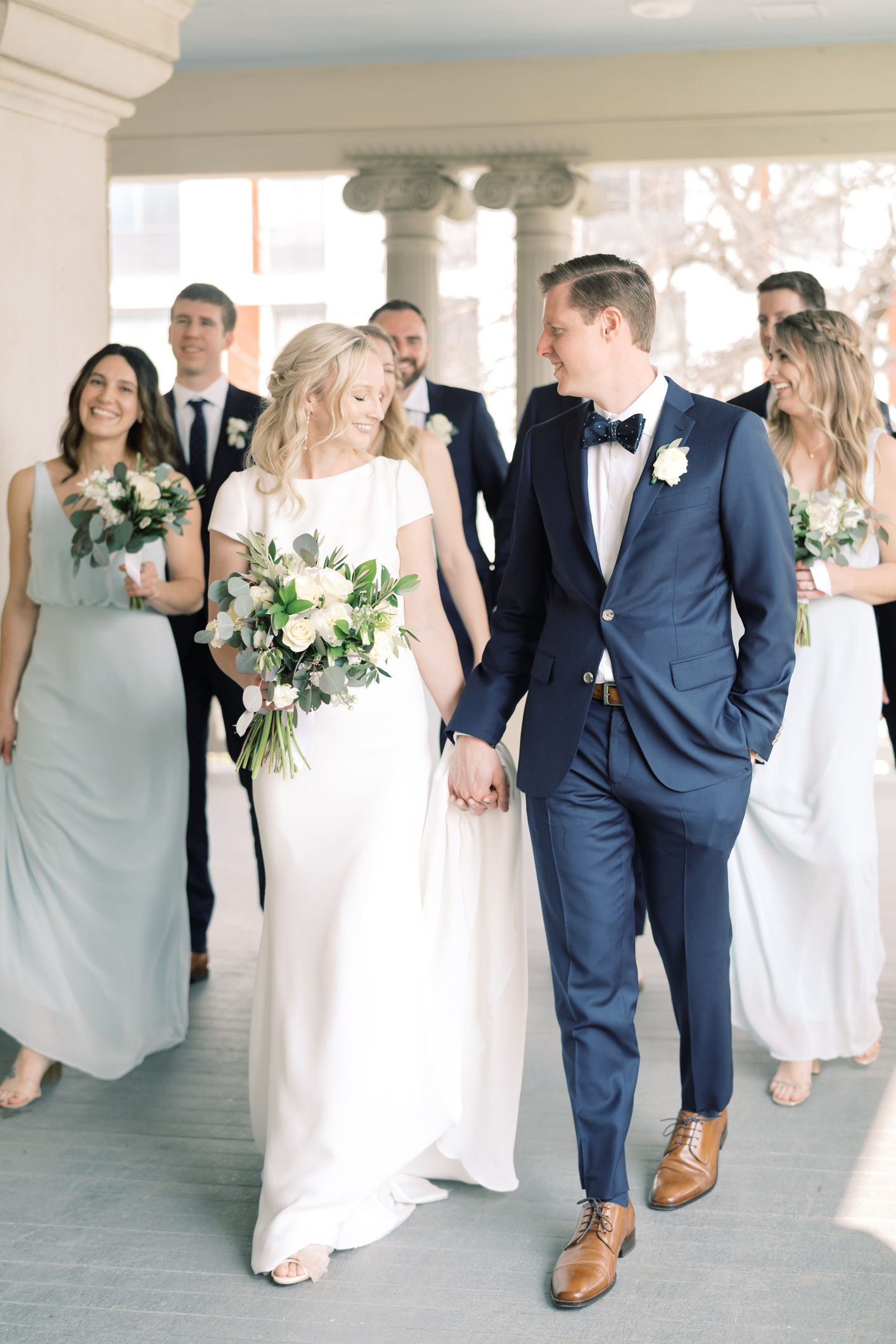 SO MANY beautiful venues in one day! We started out getting ready at Hotel Ella, on the veranda looking out at downtown Austin. And to laugh and dance the night away, a beautiful reception at Mercury Hall! Click here to see this modern, classic wedding day!